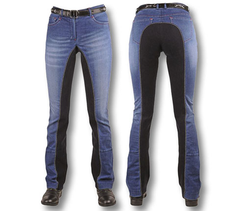 JEANS DONNA EQUITAZIONE ELASTICIZZATO DENIM RINFORZI IN PELLE - MySelleria