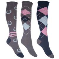 CALZE EQUITAZIONE HKM SET 3 PAIA modello CARDIFF