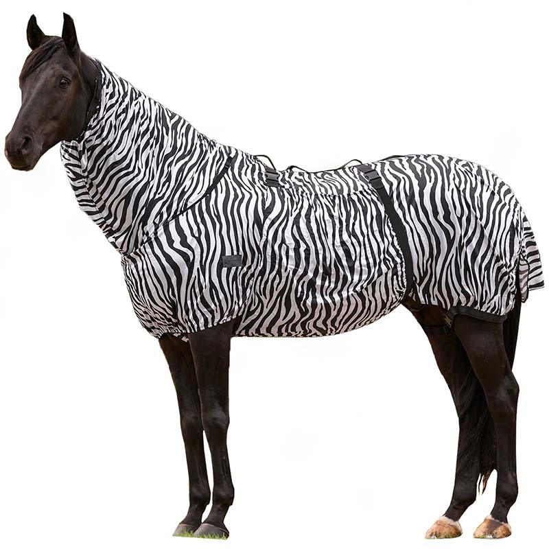 Coperta zebra anti-eczema con collo per cavallo waldhausen