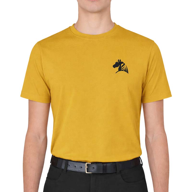 T-Shirt Equitazione Uomo STABLE FORCE - Mustard Edition con stampa nera