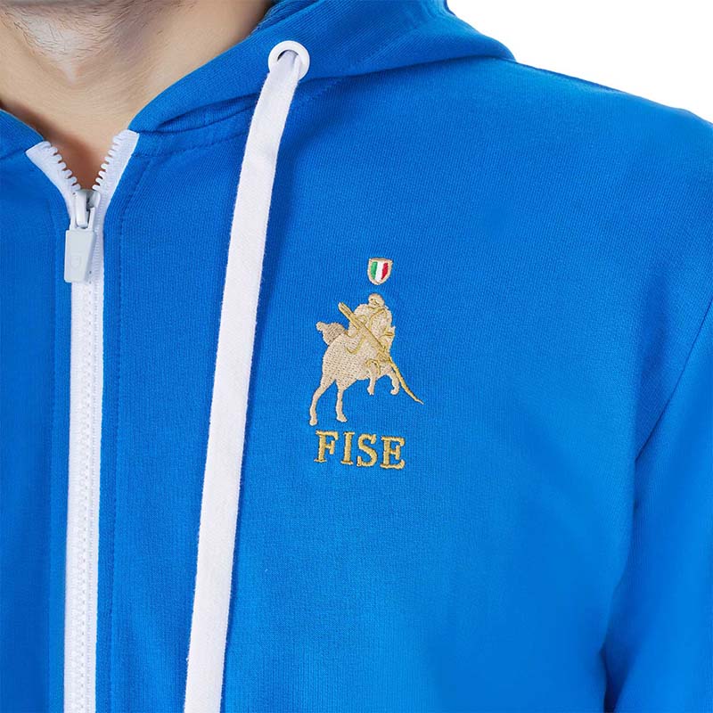 Felpa uomo con cappuccio equestro x fise in cotone - 9757