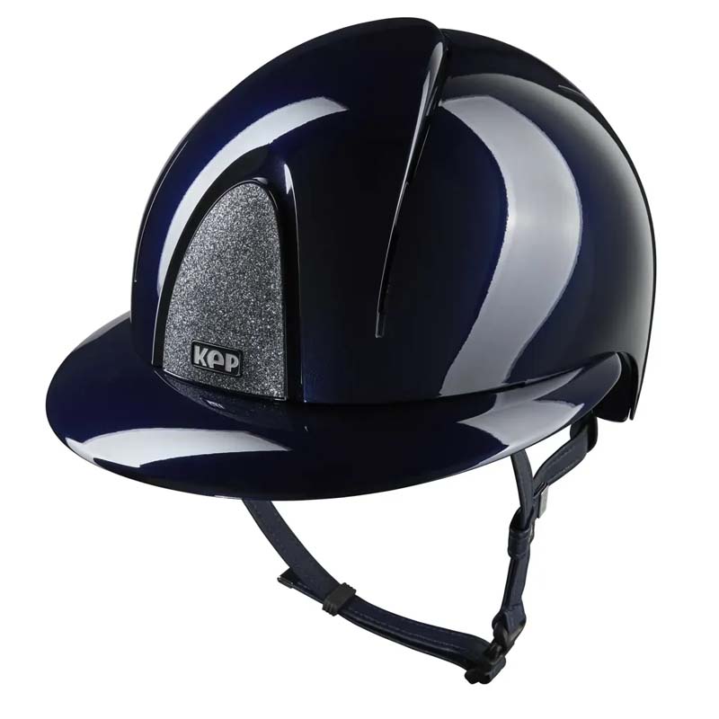 Casco kep smart nova metal polish star polo - visiera larga, finitura lucida con tessuto brillante