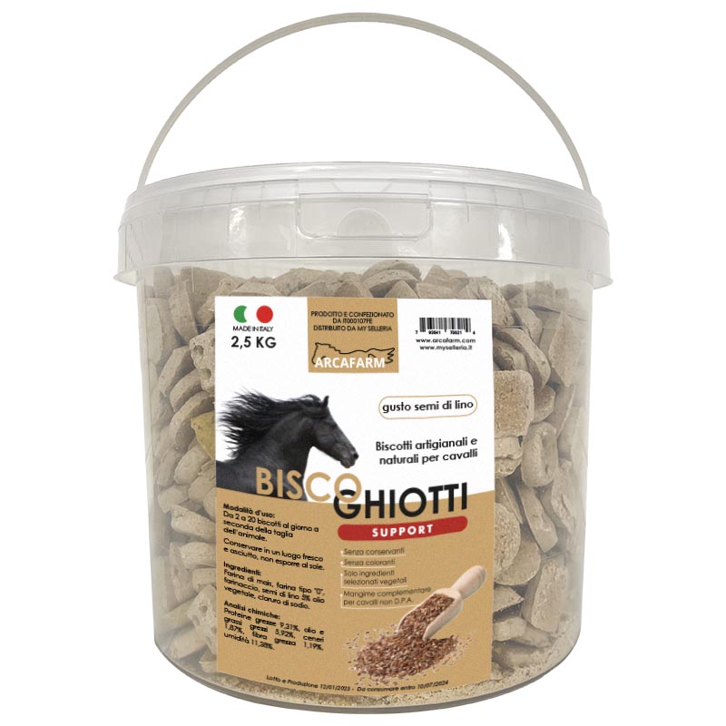 Biscotti Funzionali e artigianali da forno per cavalli BISCOGHIOTTI 2.5 kg Linea Support - vari gusti - 1244