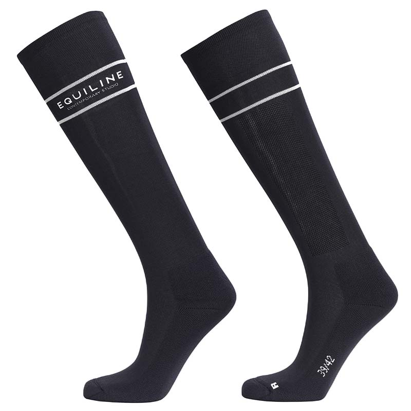 Calze da equitazione unisex equiline con grip al polpaccio