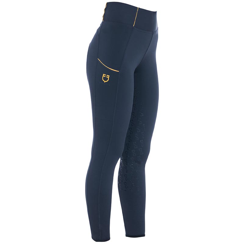 Leggings equitazione donna leggeri Equestro slim fit Full grip a vita alta