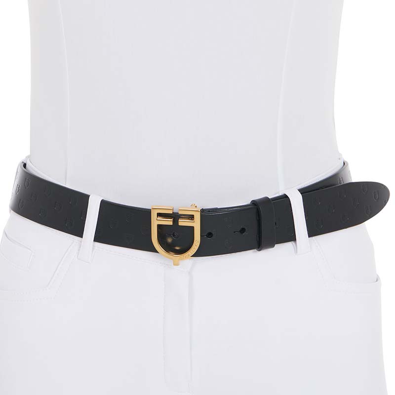 Cintura in cuoio con fibbia logo Equestro - 9817