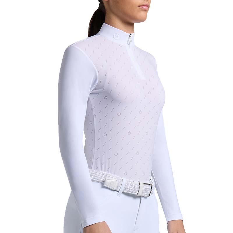 Polo da concorso Cavalleria Toscana da Ragazza logo All-over, maniche lunghe - 9635