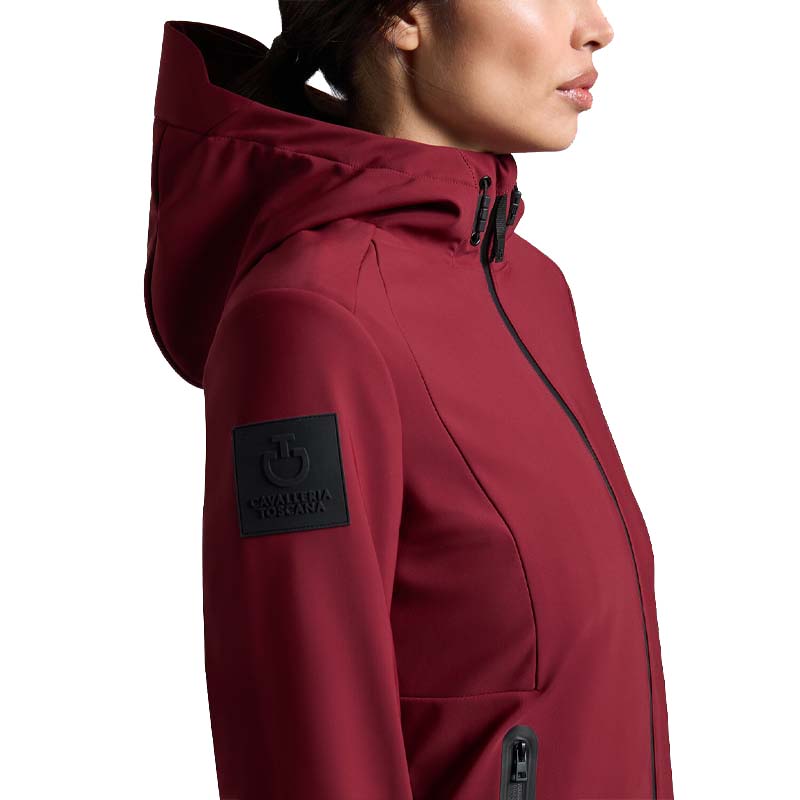 Giacca Softshell da donna Cavalleria Toscana con cappuccio, bordeaux - 9640