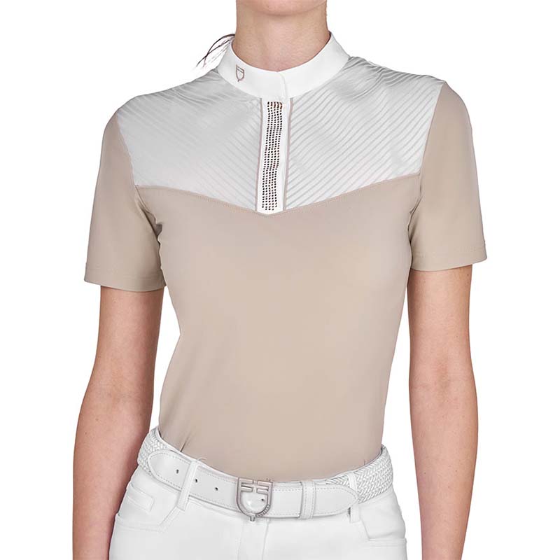 Polo da Concorso Donna Equestro effetto Seta con Strass - 9067