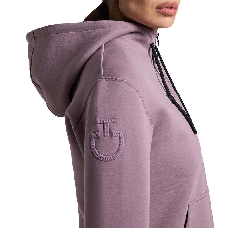 Felpa equitazione Cavalleria Toscana in cotone da donna, colore rosa - 9651