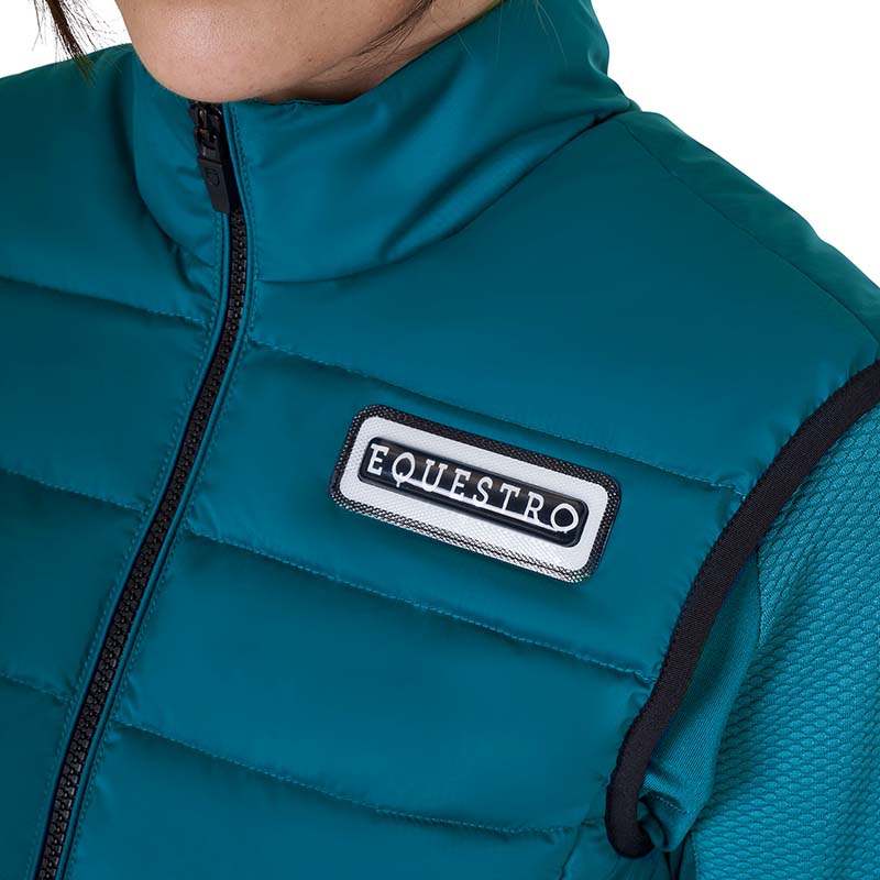 Gilet Imbottito da donna Equestro con bordi e zip a contrasto - 9864