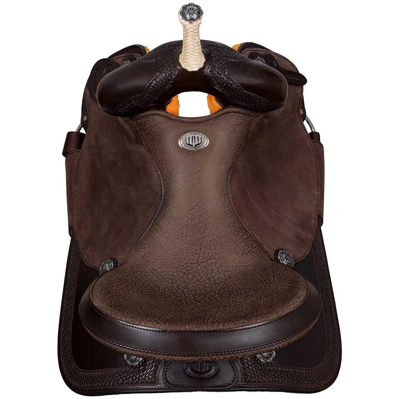 Sella western West Wood basic Barrel MJ marrone con decoro basket - 4913