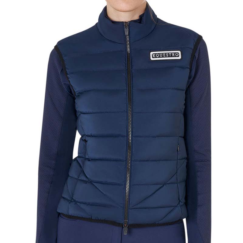 Gilet Imbottito da donna Equestro con bordi e zip a contrasto - 9864