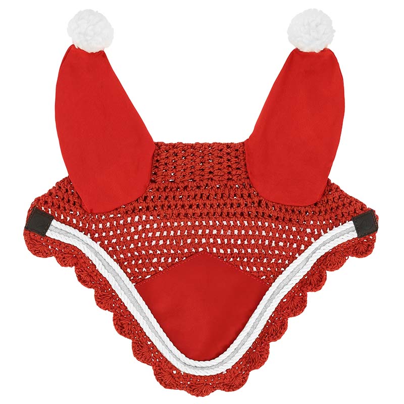 Cuffietta cavallo natalizia Equitheme Xmas con pon pon