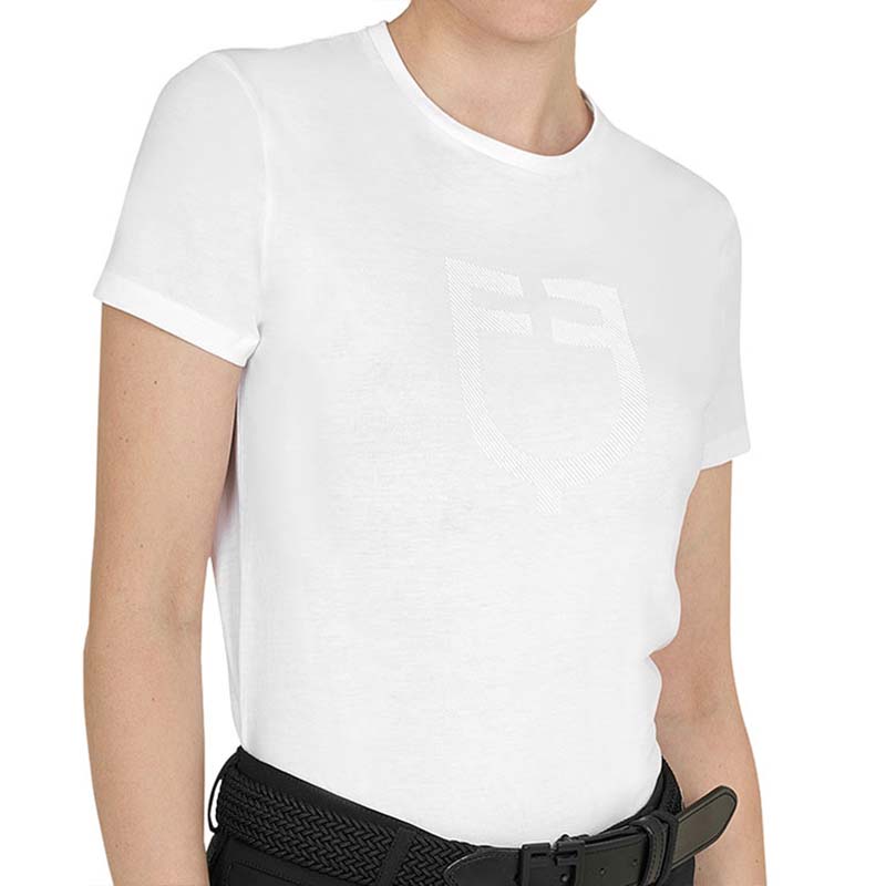 T-shirt Equitazione Donna Logo Glossy Equestro in cotone - 9059