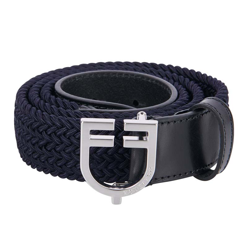 Cintura elasticizzata Equestro Unisex in cuoio con Fibbia Logo - 9819
