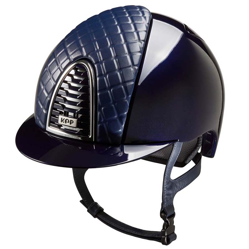 Casco equitazione kep italia cromo 2.0 polish con inserto pelle - collezione milano - 3433