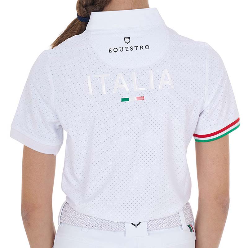 Polo bambina da concorso con zip Equestro X FISE - 9755