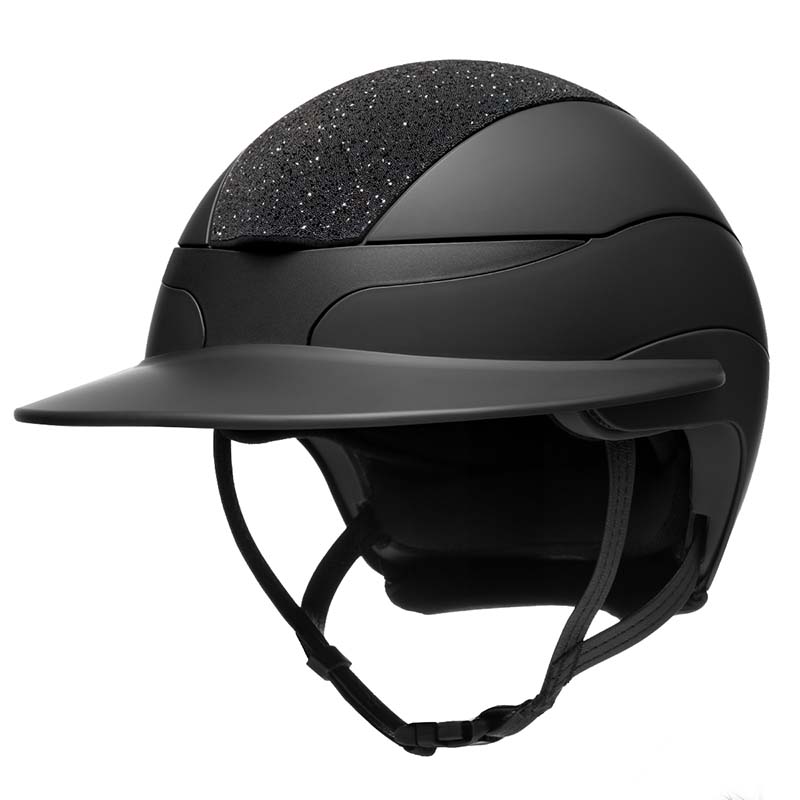 Casco equitazione Equiline XANTO con placca Swarovski - visiera larga - 3235