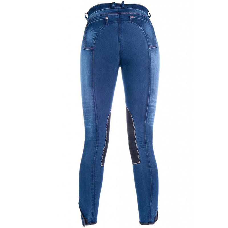 JEANS DONNA EQUITAZIONE ELASTICIZZATO DENIM TOPPE AL GINOCCHIO - MySelleria