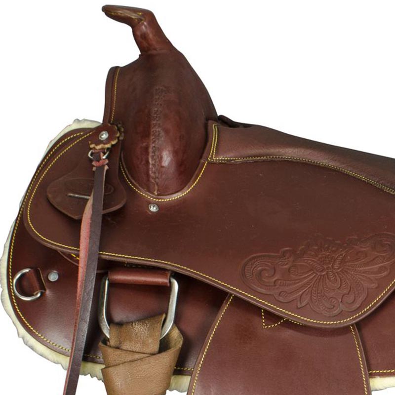 Sella western lakota in cuoio ingrassato gonna rotonda - 4869