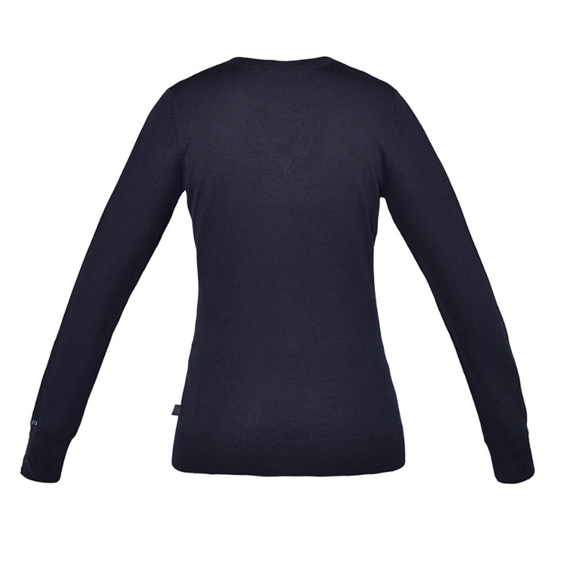 Maglietta A Maniche Lunghe Donna Con Scollo A V – Leggera, Con Bottoni, Casual – Per Primavera E Autunno