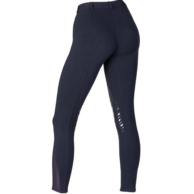 Pantalone equitazione in cotone con grip ginocchio da donna - 3845