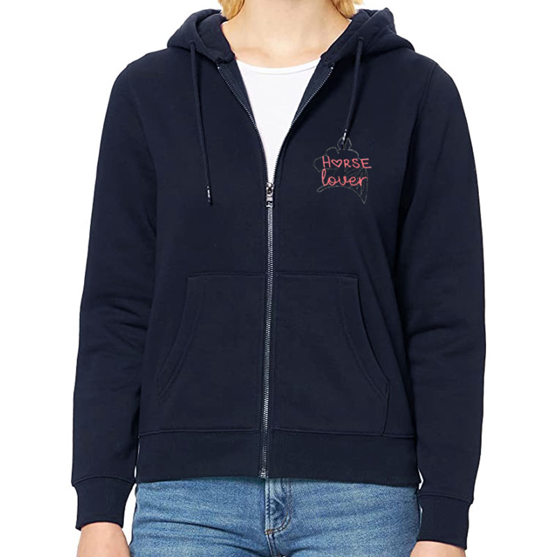 Felpa con zip my selleria da donna ricamata horse lover - 0026