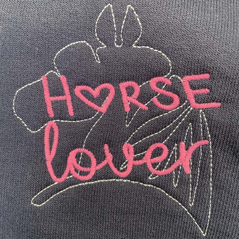 Felpa con zip my selleria da donna ricamata horse lover - 0026
