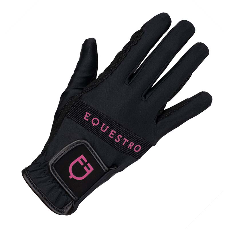 GUANTI EQUITAZIONE EQUESTRO CON GRIP e LOGO MULTICOLOR