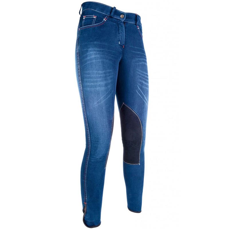 JEANS DONNA EQUITAZIONE ELASTICIZZATO DENIM TOPPE AL GINOCCHIO - MySelleria