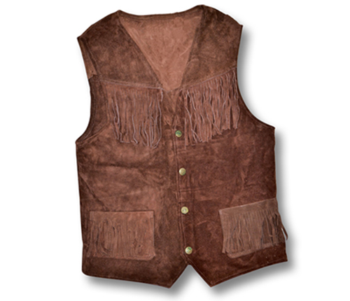 GILET IN PELLE SCAMOSCIATA CON FRANGE - MySelleria