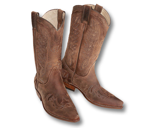 STIVALI WESTERN IN NABUK CON DECORAZIONI MARCA SANCHO BOOTS