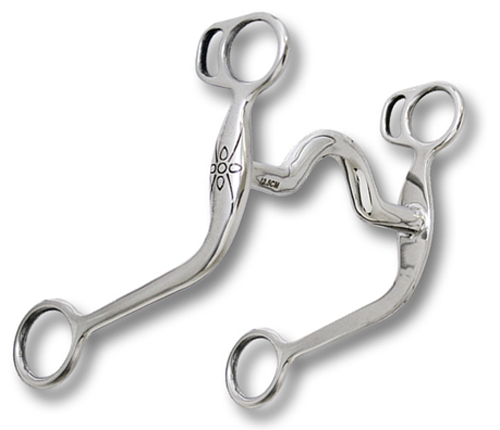 Morso western intero inox con imboccatura a ponte e chiamate incise
