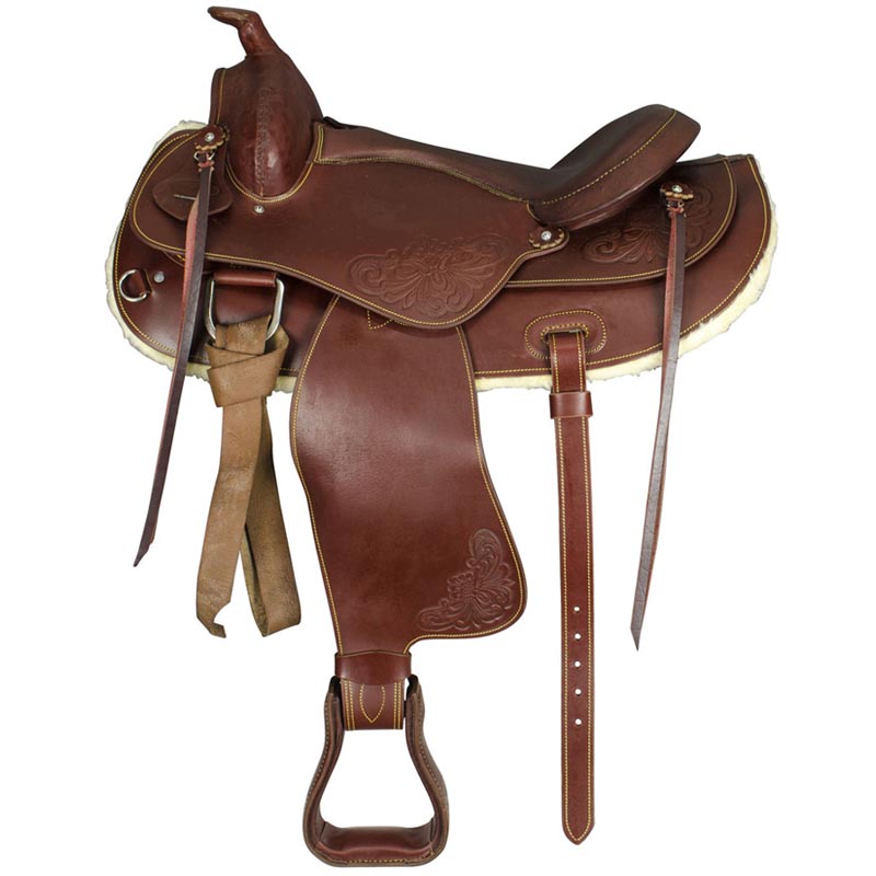 Sella western lakota in cuoio ingrassato gonna rotonda - 4869