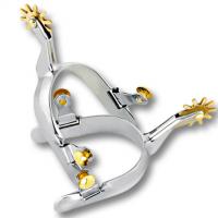 SPERONI WESTERN IN ACCIAIO INOX CON ROTELLA
