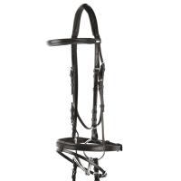 BRIGLIA INGLESE EQUESTRO IN CUOIO ITALIANO FRONTALINO MORBIDO