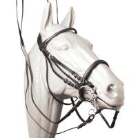 BRIGLIA IN CUOIO DA DRESSAGE CON DOPPIE REDINI