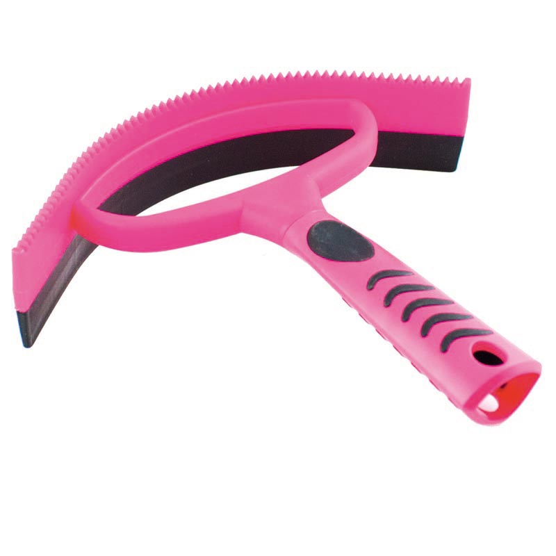 CURVED SWEAT SCRAPER SOFT RUBBER HANDLE GRIP