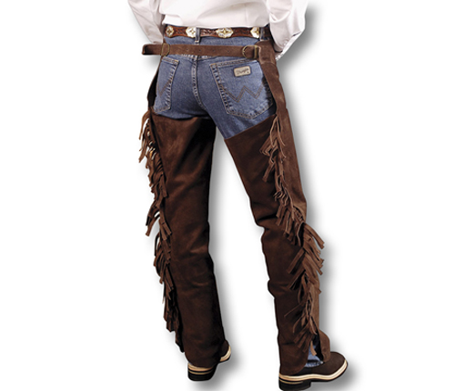 Chaps sauvages pour femme imitation daim Taille 36/38, Noir , 44-46