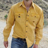 CAMICIA UNISEX AUSTRALIANA IN CANVAS A MANICA LUNGA MUSTARD