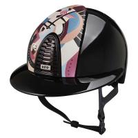 CASCO KEP ITALIA Cromo 2.0 PEGASUS NERO LUCIDO INSERTO ROSA