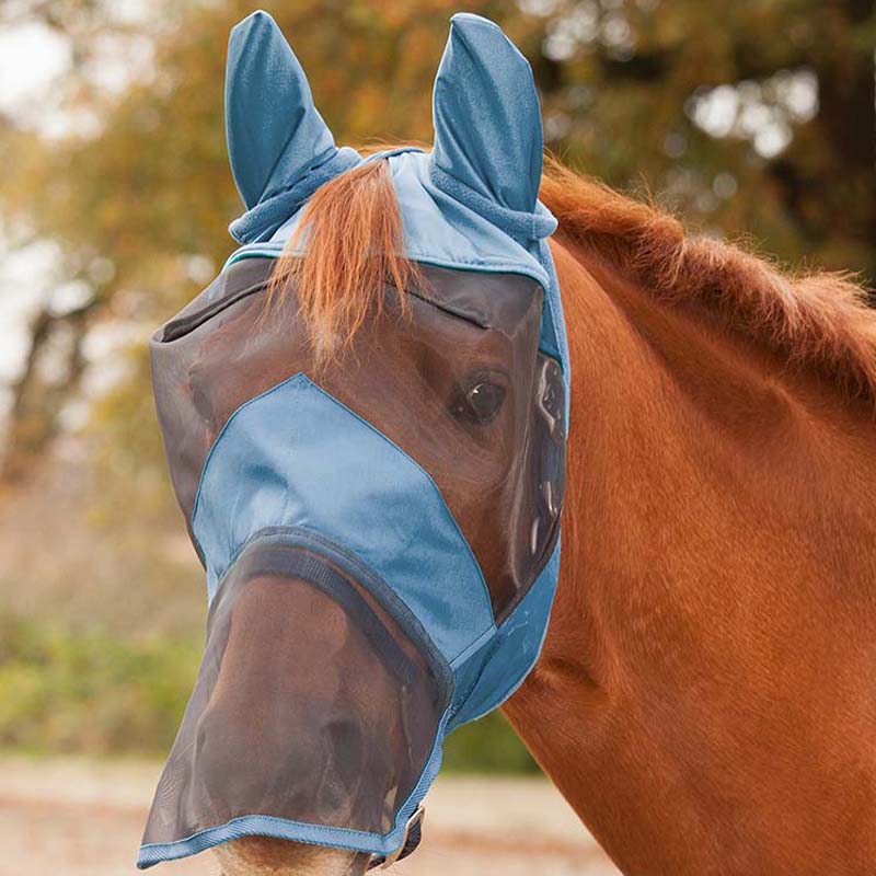 Maschera Antimosche Per Cavallo Con Paraorecchie - Protezione UV, Morbida E Traspirante - Foto 12