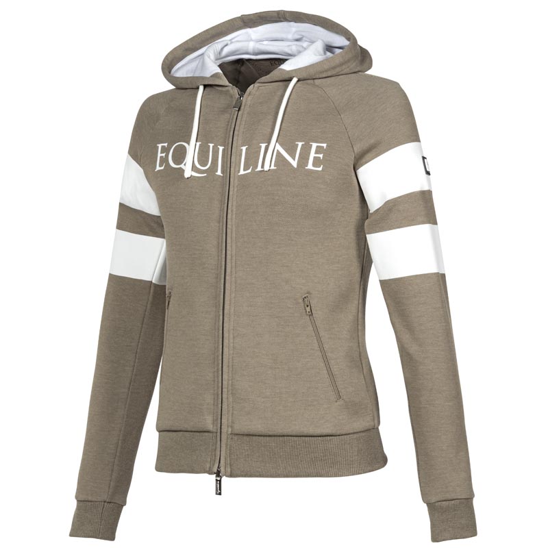 FELPA SPORTIVA FULL ZIP EQUILINE CON CAPPUCCIO EGLEGE da DONNA - MySelleria