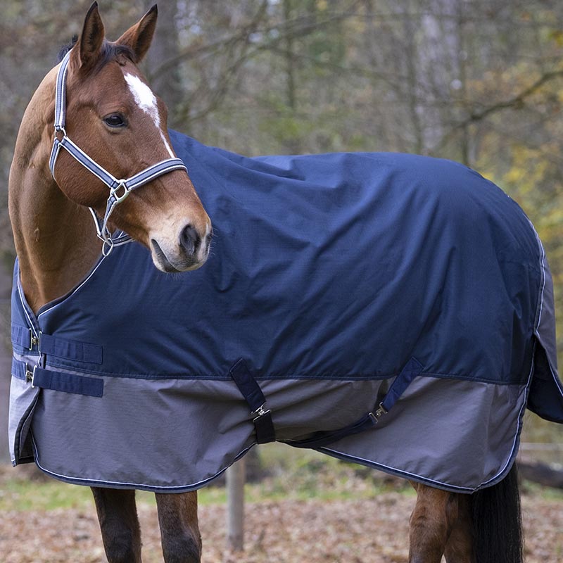 Horze Era Coperta Leggera Per Cavallo, Con Protezione UV E Collo Rimovibile, Colore Grigio, Taglia 145