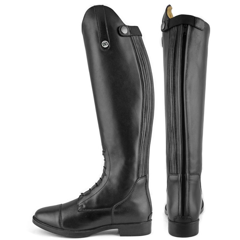STIVALI EQUITAZIONE DA BAMBINO DERBY IN PELLE CON STRINGHE E CERNIERA -  MySelleria