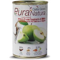 Cibo Umido in Scatola 400 gr Pura Natura Dalla Grana Monoproteico per Cani al gusto Pollo