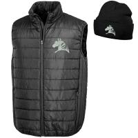 SET GILET SMANICATO UNISEX e BERRETTO INVERNALE con RICAMO MY SELLERIA linea LIFESTYLE