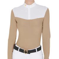 POLO DA CONCORSO EQUESTRO da DONNA MANICA LUNGA CON ZIP e MESH