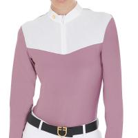 POLO DA CONCORSO EQUESTRO da DONNA MANICA LUNGA CON ZIP e MESH